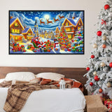 MBNTJHT Christmas Night Large Diamond Art Kits for Adults,DIY Santa Claus 5D Round Drill Diamond Painting Kits for Beginners, Large Gem Painting Art Craft Kit for Home Wall Decor 16x28 Inch. MBNTJHT