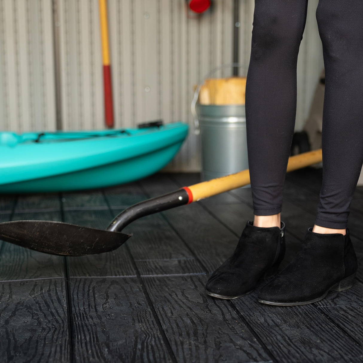 Lifetime Outdoor Storage Shed, 15x8 Ft, Gray, Resin Backyard Tool Shed with Lockable Doors and Weather-Resistant Panels Lifetime