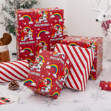 Vnaaem Reversible Christmas Wrapping Paper - Mini Roll - 17 Inches X 33 Feet - for Boys Girls Kids - Red Christmas Santa Unicorn Pattern Great for Holiday Birthday, Party, Baby Shower Vnaaem
