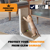 SMARTBEAN Cardboard Cat Scratcher, Vertical Cat Scratching Board, 23.6 Inch L-Shape Cat Scratch Pads with Built-in Catnip Toy Balls, Wall-Mount Cat Scratchers for Indoor Cats SMARTBEAN