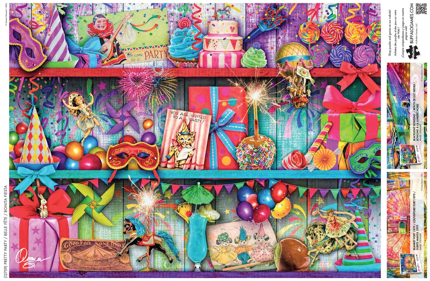 Buffalo Games - Aimee Stewart - Pretty Party - 1000 Piece Jigsaw Puzzle for Adults -Challenging Puzzle Perfect for Game Nights - Finished Size is 26.75 x 19.75