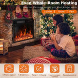 PUKAMI Electric Fireplace with Mantel, Freestanding Stone Fireplace Heater TV Stand with Remote Control, Realistic Flame Effect and 3D Log, 750W/1500W (40 inch) PUKAMI