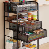 Art cart, 5 Tier Rolling Cart - Utility Cart with Storage Drawer and Wheels, Versatile Art & Craft Organizer for Home, Office, or Studio Ideal for Storing Brushes, Paints Homsorout