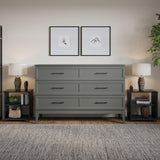 AFI, Santa Fe Queen Murphy Bed Chest with 6" Mattress & Built-in USB Charger, Grey AFI