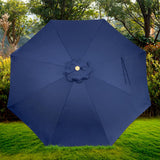 CASUNER 9FT Bamboo Table Umbrella Patio Outdoor Umbrella Market Round Umbrella with Pulley Lift Windproof & Waterproof, 8 Ribs with Polyester Cover for Garden, Deck, Pool, lawn, Backyard (NAVY) CASUNER