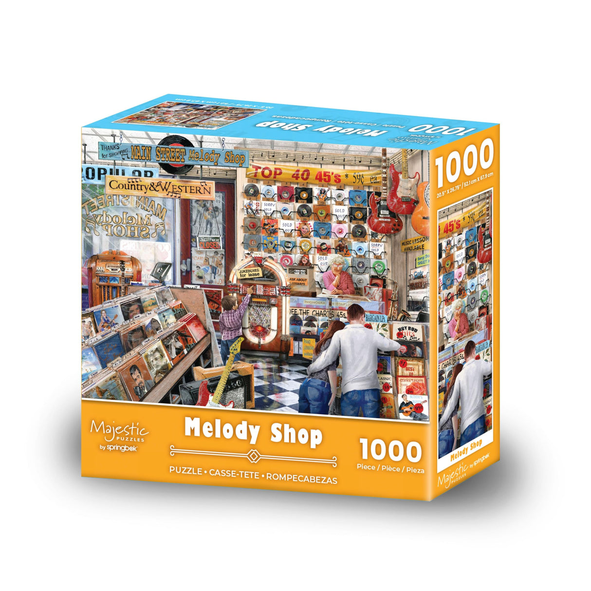 Majestic Value Brand 1000 Piece Jigsaw Puzzle of a Nostalgic Vinyl Record Shop Springbok