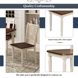 Merax 6 Pieces Dining Table Set with Bench, Kitchen Table Chairs Set, Wooden Rectangular Dining Table with 4 Chairs and Bench for Kitchen Room Dining Room (Brown+Cottage White) Merax