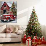 Christmas Diamond Art Kits for Adults Beginner, Truck 5D Diamond Painting Kits for Adults, DIY Full Drill Winter House Diamond Dot Gem Painting for Home Wall Decor 12x16 inch BYGFHLYW