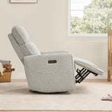 CHITA Electronic Power Recliner Chair Swivel Glider, FSC Certified Modern Nursery Rocking Chair with USB and Type-C Ports, Light Grey CHITA