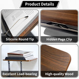 New Upgrade Book Stand for Reading, Book Holder with 360° Swivel Base, Adjustable Height & Angle Cookbook Stand, Foldable Recipe Book Holder for Kitchen, Textbook, Music Stand, Lightweight & Portable GYINGS