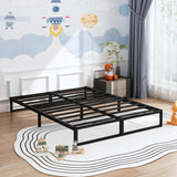XINXINYAN Metal Bed Frame Queen Size 10 Inch,Black Heavy Duty Queen Mattress Foundation,No Box Spring Needed,Noise Free,Easy Assembly XINXINYAN