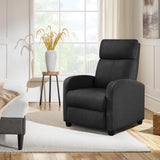 Yaheetech Fabric Recliner Chair Sofa Ergonomic Adjustable Single Sofa with Thicker Seat Cushion Modern Home Theater Seating for Living Room Matte Black Yaheetech