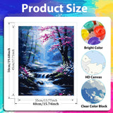 xcemhil Paint by Numbers Kit for Adults Landscape, Paint by Number Forest and Stream, Paint by Numbers Kit for Adults Beginner for Gift and Home Wall Decor 16x20 Inch xcemhil