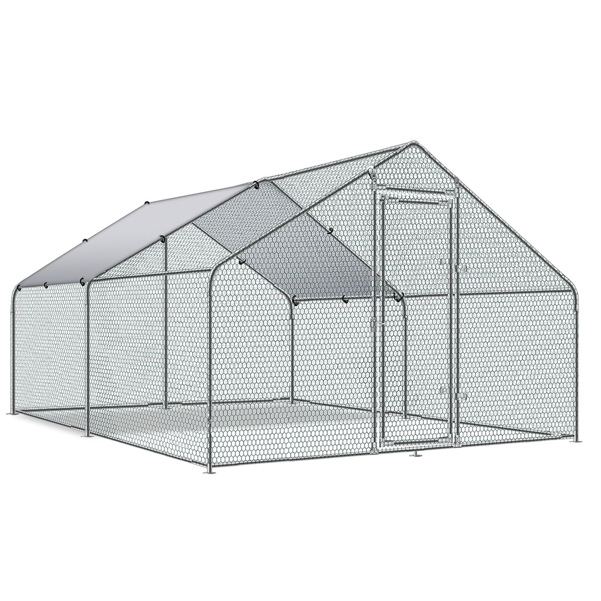 Betterhood Large Metal Chicken Coop Upgrade Tri-Supporting Wire Mesh Chicken Run,Chicken Pen with Water-Resident and Anti-UV Cover,Duck Rabbit House Outdoor(10’ W x 13’ L x 6.5’ H) Betterhood