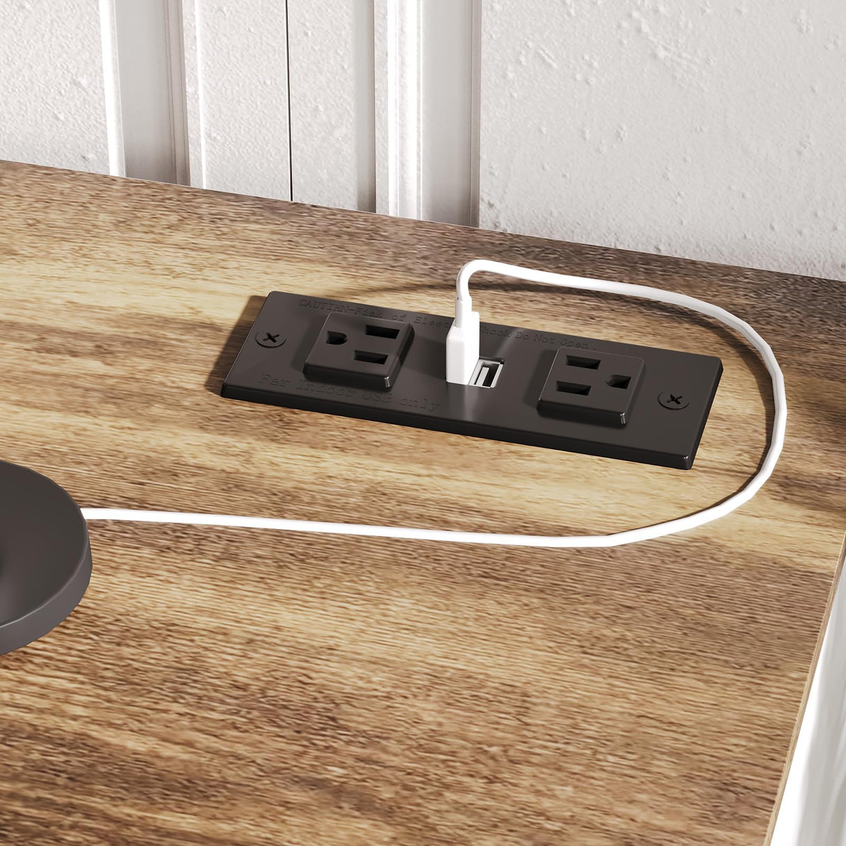 Fameill Dresser for Bedroom, 9 Drawer Wide Dresser Organizer with Charging Station, Tall Dresser for Hallway, Wood Dresser with Metal Handles, Farmhouse White Fameill