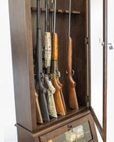 American Furniture Classics Model 858, 12 Gun Cabinet with Slanted Base and Tempered Glass, Espresso American Furniture Classics