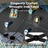 MIXPATIO 7 Pieces Round Outdoor Dining Set for 6, Patio Dining Set Wicker Rattan Chairs with Soft Cushion and 54" Round Table with Umbrella Hole, Round Patio Table and Chairs for Backyard Porch MIXPATIO