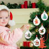 Jetec Christmas Sublimation Blank Pendants Double Side MDF Personalized Blank Bulk Heat Transfer Blank Hanging Pendant White Sublimation Ornament with Red Ribbon for DIY (72 Pcs,3.5 x 2.9 x 0.1 Inch) Jetec