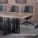 10ft Large Conference Table - 2" Thick Top & Metal Grid Base | Easy Assembly | Cable Management | Commercial Office Desk, Modern Executive Meeting Table for Office (10-20 People) SAINTCY