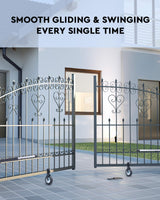 CO-Z 1 Pack Heavy Duty 6" Gate Wheel for Rolling Gate, 500 lb Capacity Chain Link Fence Gate Helper Wheel Fits 1-5/8" to 2" Tubes, Undermount Metal Swing Gate Caster with Adjustable Angle CO-Z