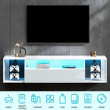 sogesfurniture 55'' Floating TV Stand Wall Mounted with Lights, Floating Entertainment Center with Lights, Modern Media Console with Storage, Wall Mounted LED TV Stand for Living Room sogesfurniture