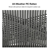 PURPLE LEAF 9 Pieces Outdoor Patio Dining Set All-Weather Aluminum Frame PE Rattan Outdoor Patio Furniture Set Rectangular Table and Chairs Set for 8 People Lawn Garden Backyard Deck, Grey PURPLE LEAF