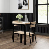 HOMCOM Light Wood Grain 3-Piece Dining Table Set for Small Spaces HOMCOM