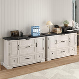 Maupvit 47.6" File Cabinet with 5 Drawers, Farmhouse Lateral File Cabinets for Home Office, Filing Organization Storage Cabinets for Letter/Legal/A4/F4 Maupvit