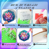 Demonwer 8 Pieces Lotus Diamond Painting Coasters with Holder DIY Cute Lotus Diamond Art Coasters 5d Lotus Diamond Coasters with Cork Pads for Beginners Adults for Christmas Holidays Gift Demonwer