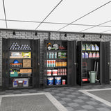 Superday 72" Lockable Steel Storage Cabinet, Locking Metal Storage Cabinets, Tall Black Cabinet with 2 Doors and 4 Adjustable Shelves for Garage, Home Office, Classroom, Pantry, File, Easy Assemble Superday