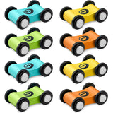 8 Pieces Wooden Mini Car Wood Race Car Kids Wooden Track Colorful Car Ramp Toy Replacement Car Toy Vehicle Play Sets for Toddlers Party Gift Sotiff