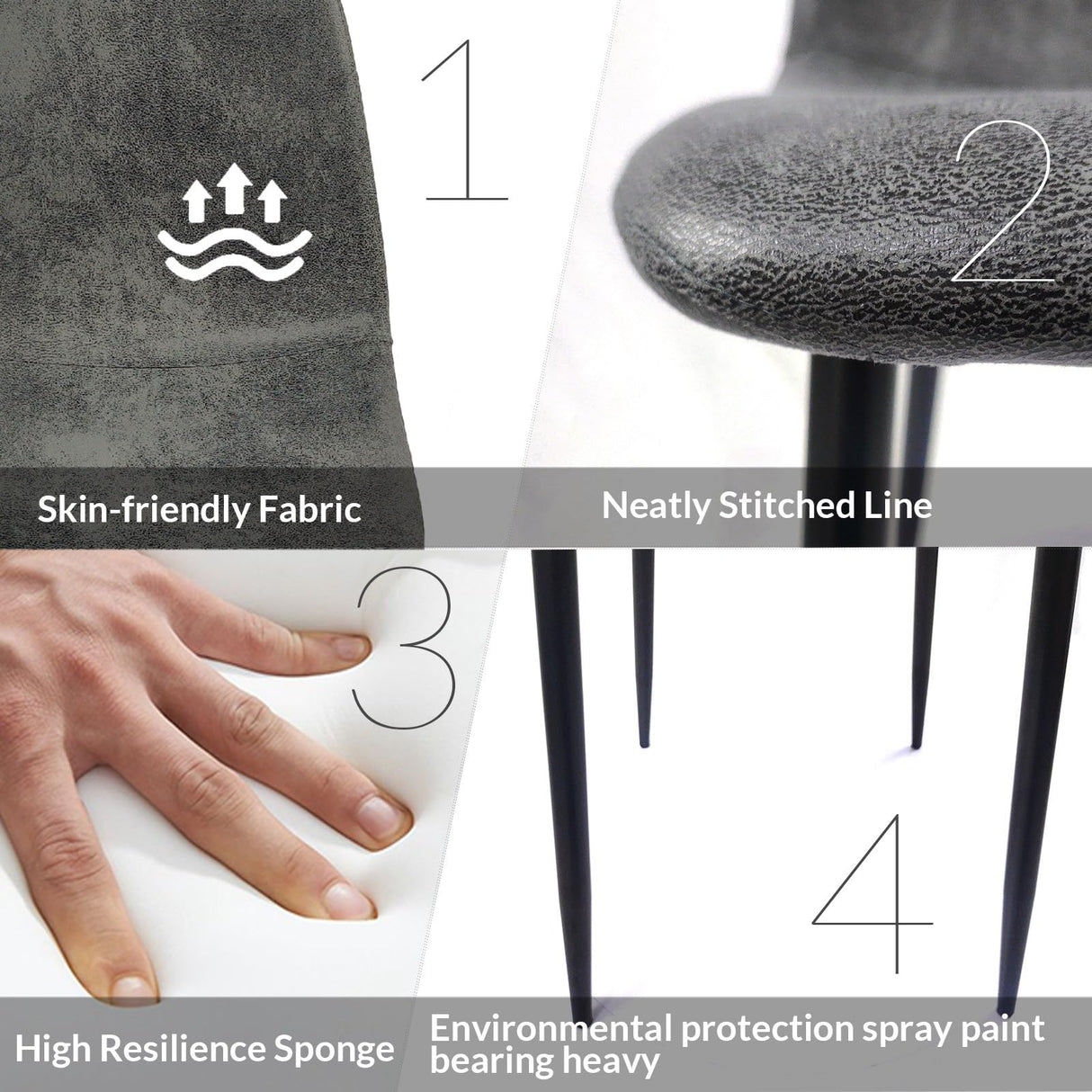 5 Piece Dining Table Set,Kitchen Dining Table Set for 4,Modern Rectangle Wooden Dining Table and Fabric Dining Chairs Set for 4 Ideal for Kitchen Dining Room Hilknen