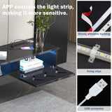 ANTISTA Floating TV Stand, 71" Floating Entertainment Center Wall Mounted,Floating Wall Mounted TV Shelf with Led Lights and Power Outlet,Modern High Gloss tv Cabinet Media Console with Storage ANTISTA