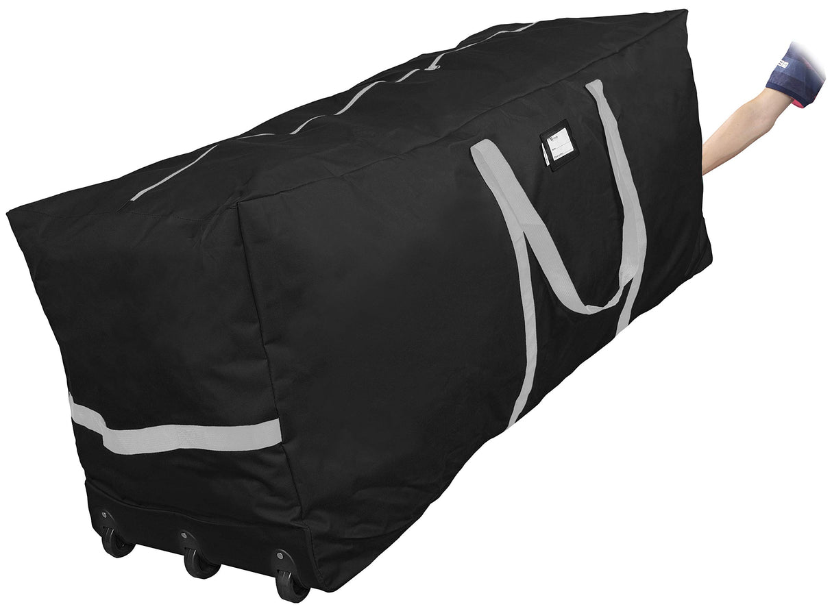 Primode Christmas Tree Storage Bag, Fits Up to 9 foot Tall Xmas Holiday Trees 28" X 16" X 60" Extra Large Heavy Duty Xmas Box Container with Wheels (Black) Primode