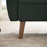 Portaforta Small Loveseat Sofa, 48" Mid Century Love Seat Couch, Modern 2 Seat Tufted Couches with Throw Pillows for Living Room, Apartment, Bedroom, Black Portaforta