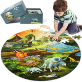DIGOBAY Floor Puzzles for Kids Ages 3-8, 70 Piece Dinosaur Jigsaw Puzzle for Kids Ages 3+ Year Old Large Round Toddler Puzzles Preschool Learning Educational Toys Gift for Boys Girls (Tyrannosaurus) DIGOBAY