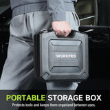 WORKPRO Cordless Impact Wrench 1/2 inch, 20V Brushless Impact Gun, High Torque 370 Ft-Lbs (500N.M), Variable Speeds, with 4.0 Ah Battery, Fast Charger, 4 Impact Sockets and Storage Case WORKPRO