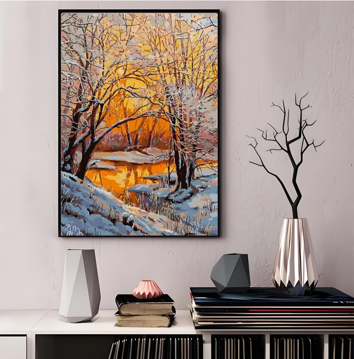 ABEUTY DIY Paint by Numbers for Adults Beginner 16x20 inches Number Painting Home Decoration Crafts (Autumn Tree Plant, No Frame) ABEUTY