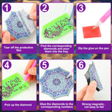 Zonon 12 Pcs Refrigerator Diamond Painting Magnets Easy Diamond Art Painting Magnetic Stickers Kits Fridge Magnets for Adults DIY Home Decors(Classic Mandala) Zonon