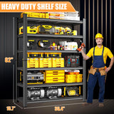 6-Tier Garage Shelving Heavy Duty, 3600LBS Metal Shelving Unit, Adjustable Garage Storage Shelves, Easy Assembly Steel Shelving, Utility Storage Rack Shelf for Warehouse, 82”H*35.4”W*15.7”D KILISTEELS