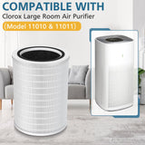 12010 True HEPA Replacement Filter Compatible with Clorox 11010 & 11011 Air Purifier, Large Rooms up to 1,500 Sq Ft, 3-in-1 H13 True HEPA Filter (12010), 2 PACK WILERDA