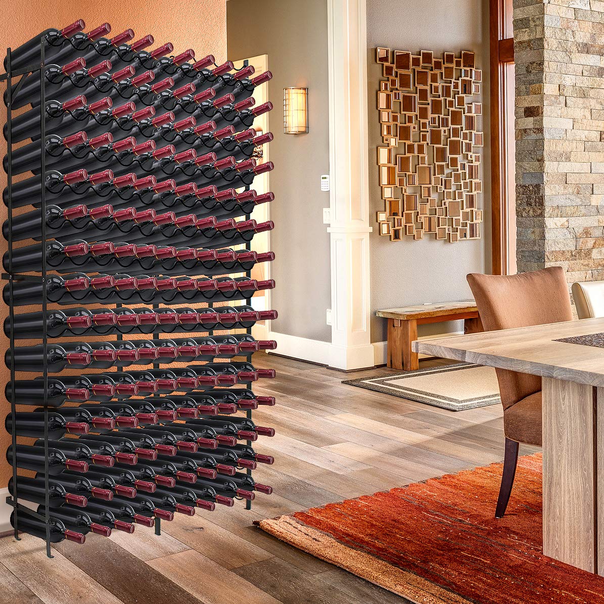 Sorbus Wine Rack Freestanding Floor - Wine Bottle Holder Holds 150 Bottles of Wine - 150 Bottle Capacity Wine Storage for Any Bar, Wine Cellar, Kitchen, Dining Room Sorbus
