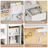 iyrany Kids Desk and Chair Set with Adjustable Desktop – Perfect Study Desk for Kids 5-12 Years Old, Includes Drawers, Cabinet, and Ergonomic Chair iyrany