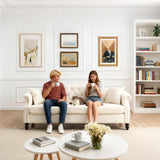 ATUMON 79" Chesterfield Sofa Couch for Living Room, 3-Seater Mid Century Modern Soft Velvet Tufted Sofa with Rolled Arms Nailhead & Two Pillows for Bedroom, Office & Coffee Bar, Beige ATUMON