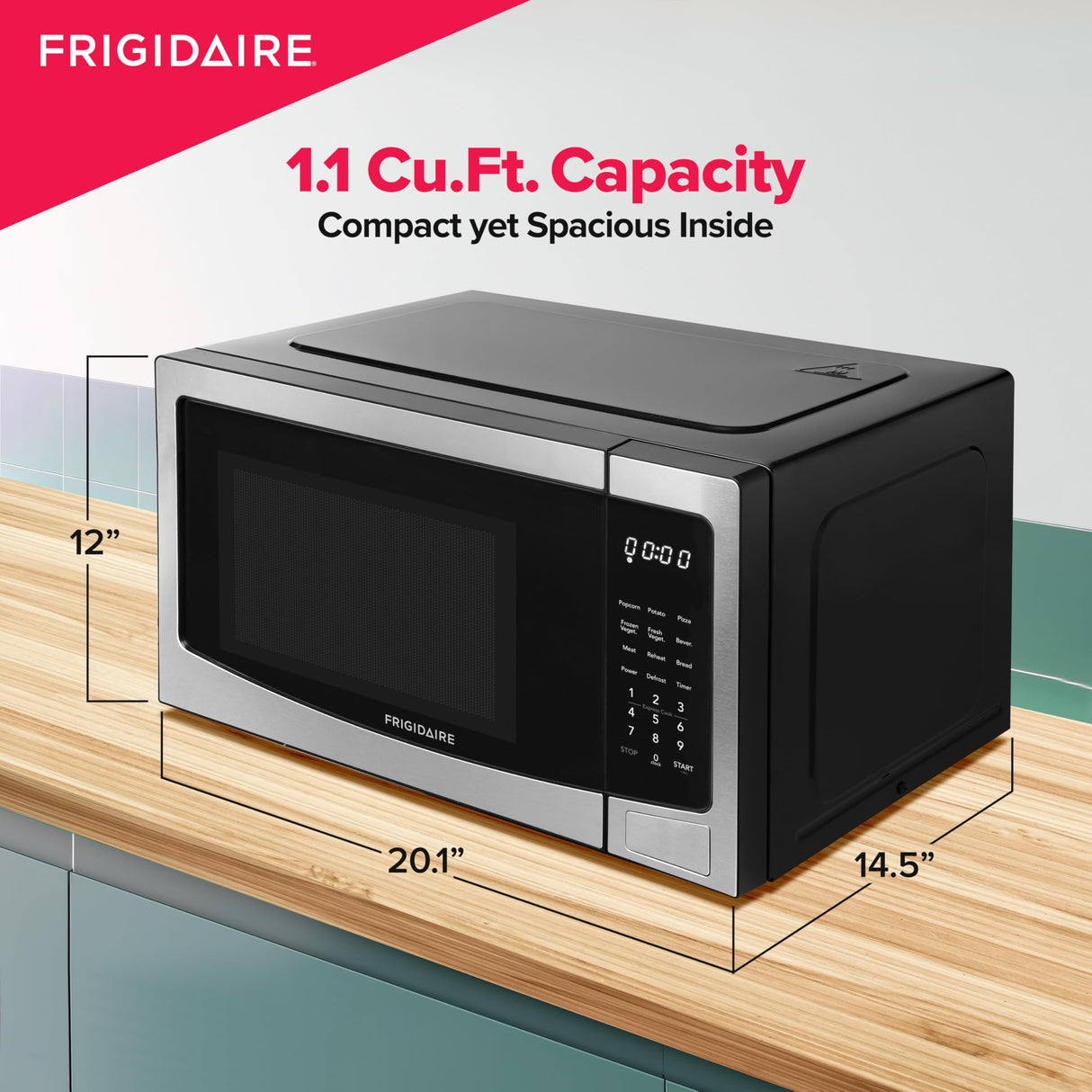 FRIGIDAIRE Stainless Steel Microwave Oven, Multi Function, Programmable, 1.1 Cu Ft 1000-Watt Frigidaire