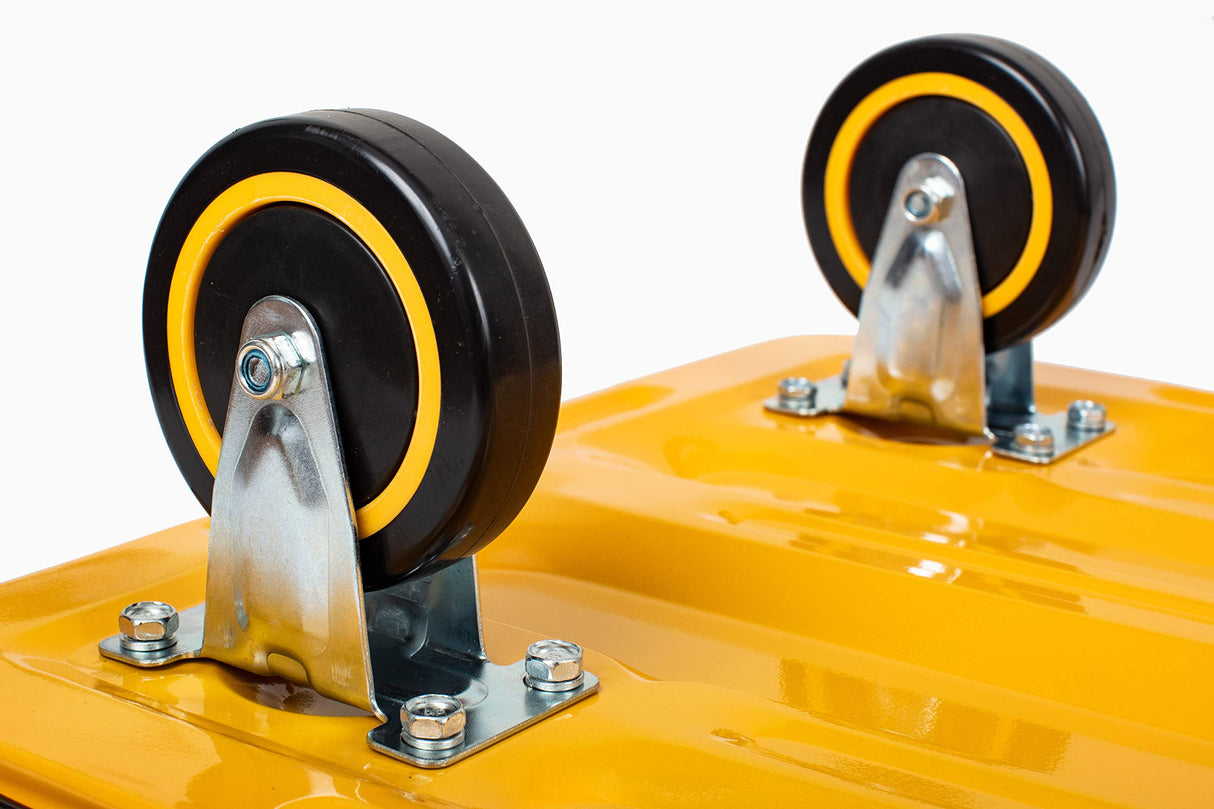 MaxWorks 80876- Foldable Platform Truck Push Dolly 330 lb. Weight Capacity Black and Yellow 28.75" x 18.75" x 33" MaxWorks