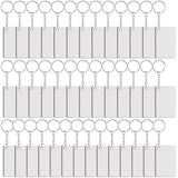 Duufin 120 Pieces Rectangle Sublimation Keychain Blanks Double Side Heat Transfer Blanks MDF Key Rings Blank Board Key Chain Blanks for Sublimation DIY and Craft Duufin