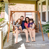 VINGLI Heavy Duty 660 LBS Wooden Swing Frame with Extra Bottom Connection Board, Upgraded A-Frame Porch Swing Bench Stand for Indoor & Outdoor VINGLI