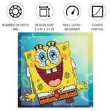 DIAMOND DOTZ Kits - Spongebob - Surprise, Round Dotz, Partial Drill, Spongebob Diamond Art, Spongebob Diamond Painting, Cartoon Diamond Painting, Diamond Art Cartoon DIAMOND DOTZ