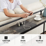VECELO 55 Inch Console/Sofa Table with Charging Station&Power Outlet, Narrow Industrial Behind Couch, for Entryway, Hallway, Living Room, Foyer, 55inches, Grey Oak-1 VECELO